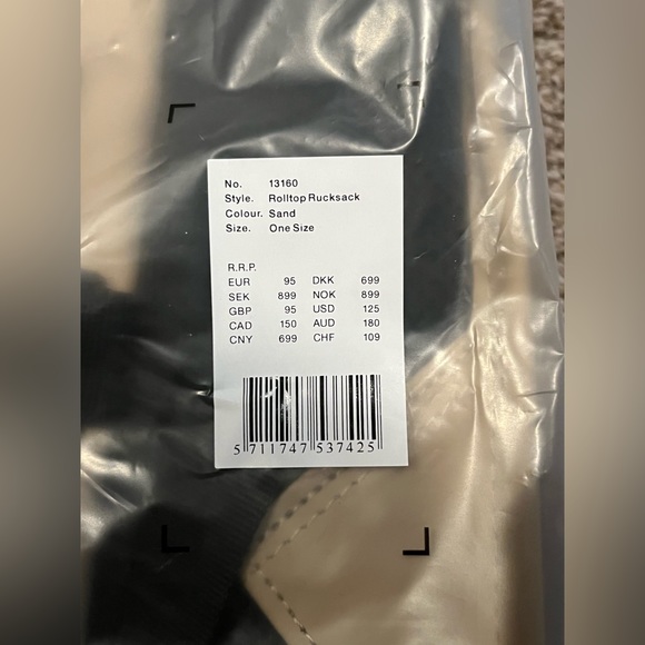 Rain- Rolltop Rucksack. Color: Sand/ NWT* - Picture 5 of 5